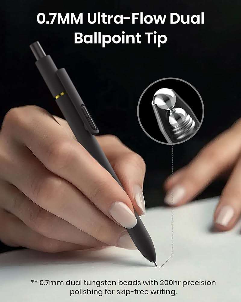 Hiacry 8 Pcs Gel Pens - 0.7mm Fine Point Smooth Writing Black Ink, Quick-Dry Long Lasting Fidge Pens, School & Office Supplies for Men Women - Image 3