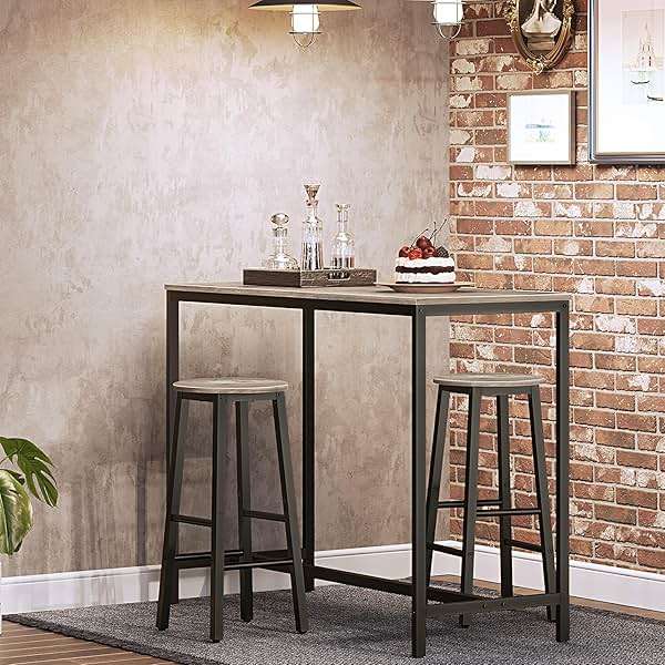 HOOBRO Bar Stools Set of 2, Counter Height Bar Stools, 25.8" Bar Stools for Kitchen Island, Industrial Kitchen Bar Chairs, for Dining Room, Kitchen, Bar, Greige and Black BG07BY01G1N2 - Image 6