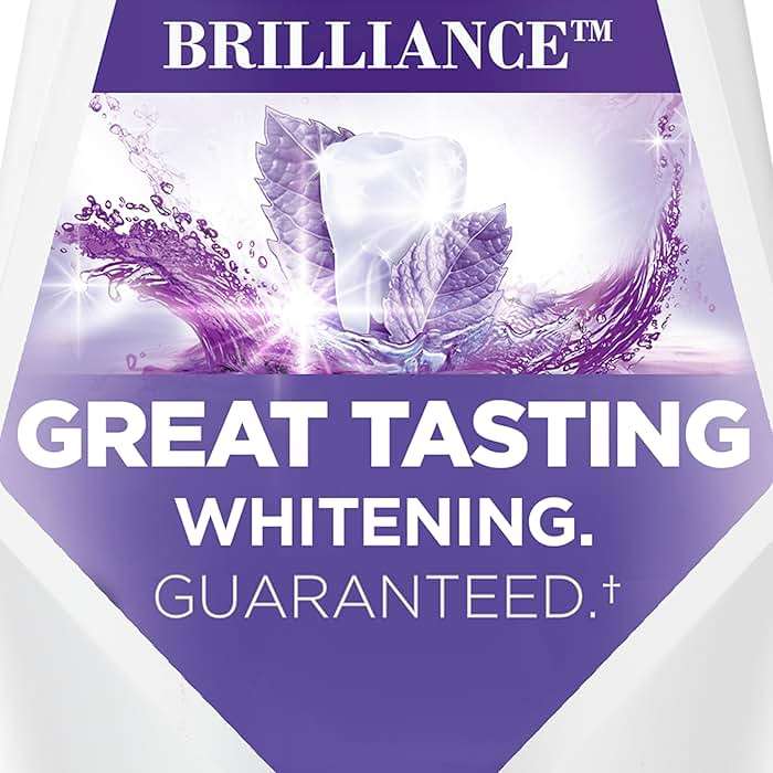 Crest 3D White Mouthwash, Teeth Whitening for Adults, 1L, 2 Pack, Alcohol Free Mouth Rinse, Breath Freshener, Antibacterial, Antiseptic, Bad Breath Treatment, Peroxide Free, Clean Mint - Image 2
