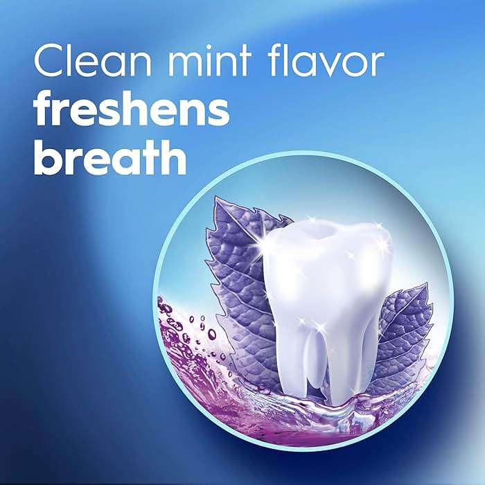 Crest 3D White Mouthwash, Teeth Whitening for Adults, 1L, 2 Pack, Alcohol Free Mouth Rinse, Breath Freshener, Antibacterial, Antiseptic, Bad Breath Treatment, Peroxide Free, Clean Mint - Image 4