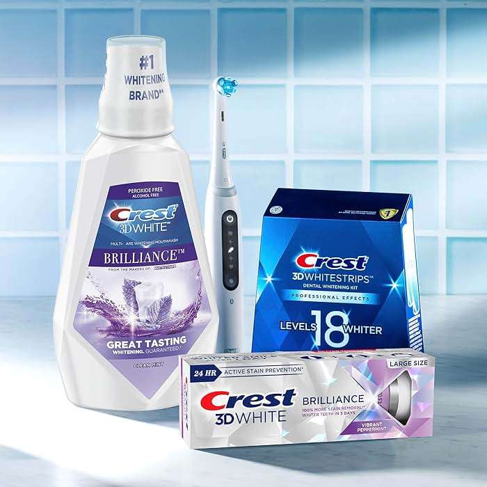 Crest 3D White Mouthwash, Teeth Whitening for Adults, 1L, 2 Pack, Alcohol Free Mouth Rinse, Breath Freshener, Antibacterial, Antiseptic, Bad Breath Treatment, Peroxide Free, Clean Mint - Image 9