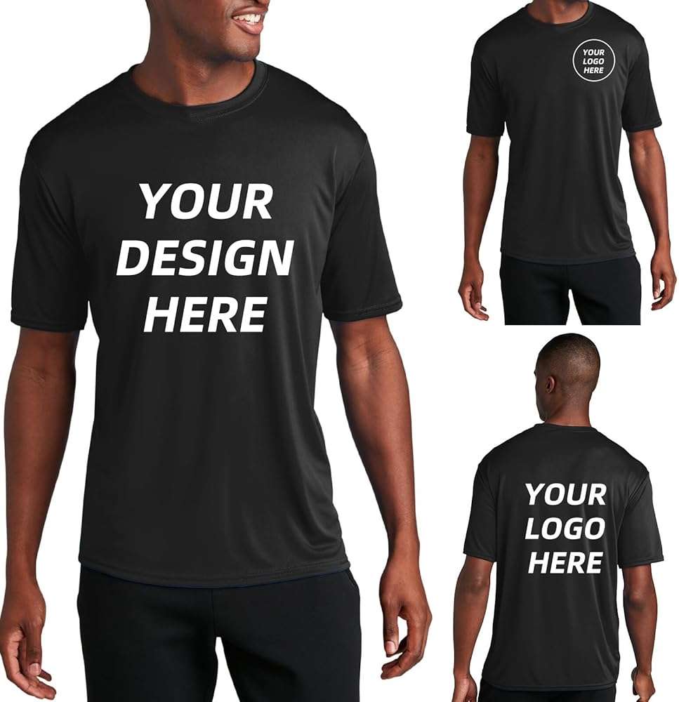 M L1NY Custom Performance Tees - Dri Fit Athletic shirt for Men Women Youth - Design Your Logo or Text - UPF 50 Moisture Wicking - Custom Business Logo Company Uniforms 18+ Colors pc380 - Image 2