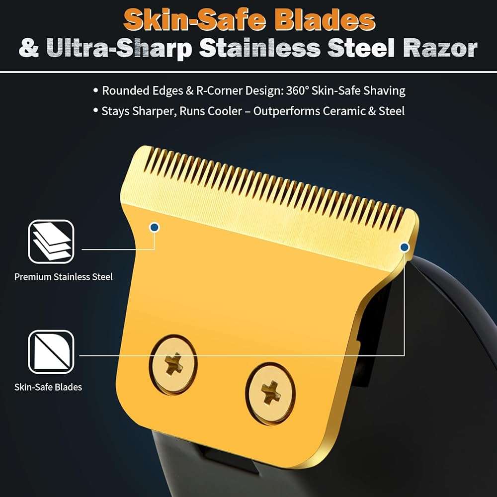 Elehomyou Beard Trimmer for Men - Rechargeable Men's Hair Clippers & Razor, Cordless Hair Trimmer & Shaver for Face, Neck, Groin & Manscaping, Ideal Gift for Men, Black - Image 2