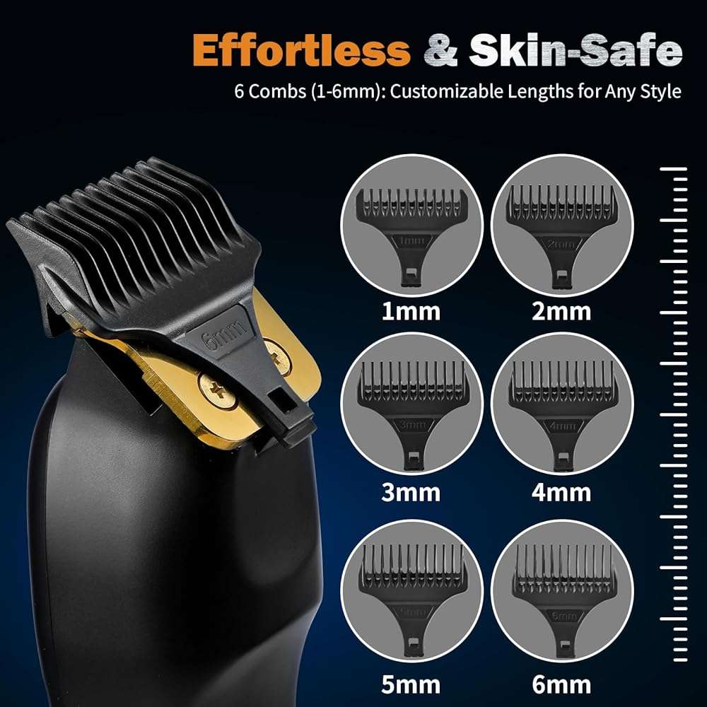 Elehomyou Beard Trimmer for Men - Rechargeable Men's Hair Clippers & Razor, Cordless Hair Trimmer & Shaver for Face, Neck, Groin & Manscaping, Ideal Gift for Men, Black - Image 3