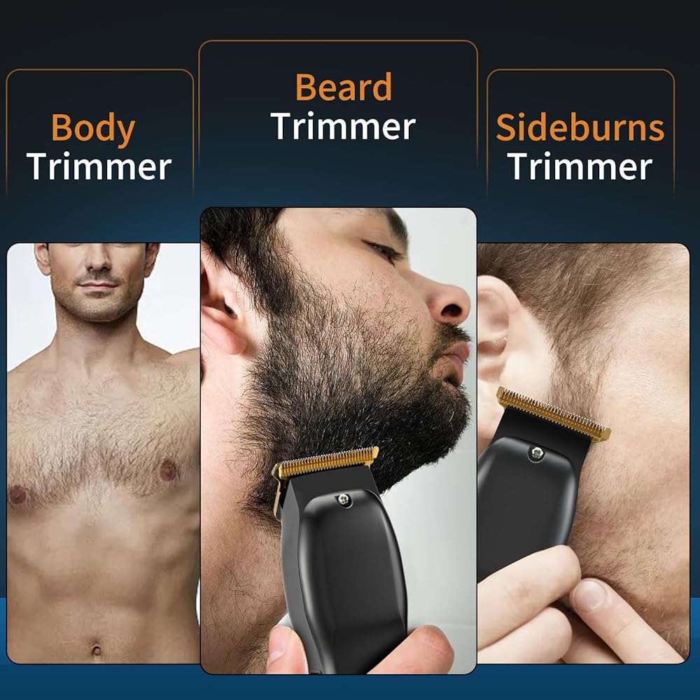 Elehomyou Beard Trimmer for Men - Rechargeable Men's Hair Clippers & Razor, Cordless Hair Trimmer & Shaver for Face, Neck, Groin & Manscaping, Ideal Gift for Men, Black - Image 7