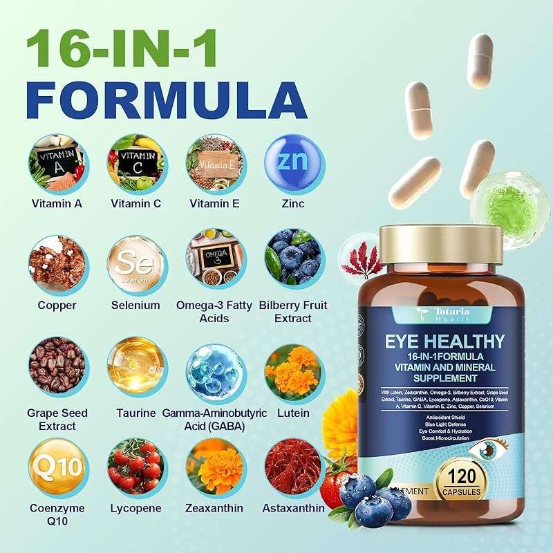 AREDS 2 Eye Vitamins and Mineral Bilberry Extract Omega-3, Eye Vitamin for Seniors Macular Health and Dry Eye, Eye Vitamins Lutein and Zeaxanthin Support Eye Strain & Hydration (120 Capsules) - Image 2