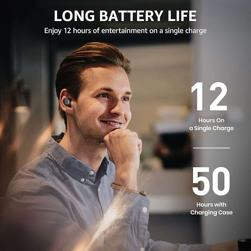 TOZO T6 Wireless Earbuds, Bluetooth Ear Buds, Stereo Sound in Ear Headphones, 50 Hours Playtime, AI Clear Call, Wireless Charging Case, APP Customizable EQs, IPX8 Waterproof Earphones - Image 7
