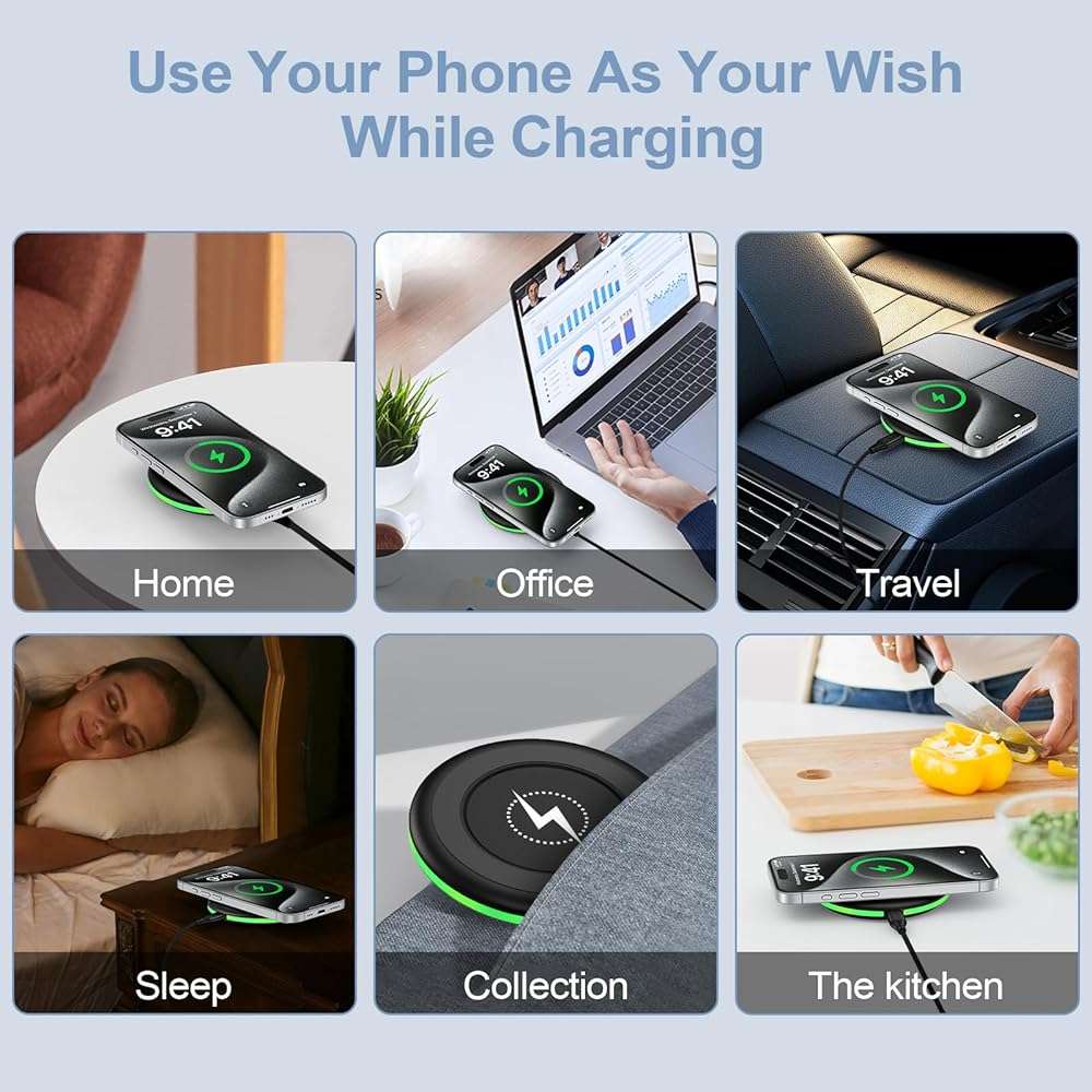 Samsung S25 Wireless Charger Fast Charging Pad Android Charger for Samsung Galaxy S26 S25 Ultra/S24/S23/S22/S21/S20/iPhone 17/16 Pro 15W Fast Wireless Phone Charger Station for Pixel 10 Pro XL/9/9a/8 - Image 7