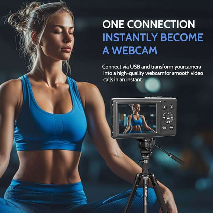 5K Digital Camera, Dual Screens Camera with 18X Digital Zoom, Compact Vlogging Camera for Teens, Beginner-Friendly Gift Pack, 32GB Card & 2 Batteries, Black - Image 6