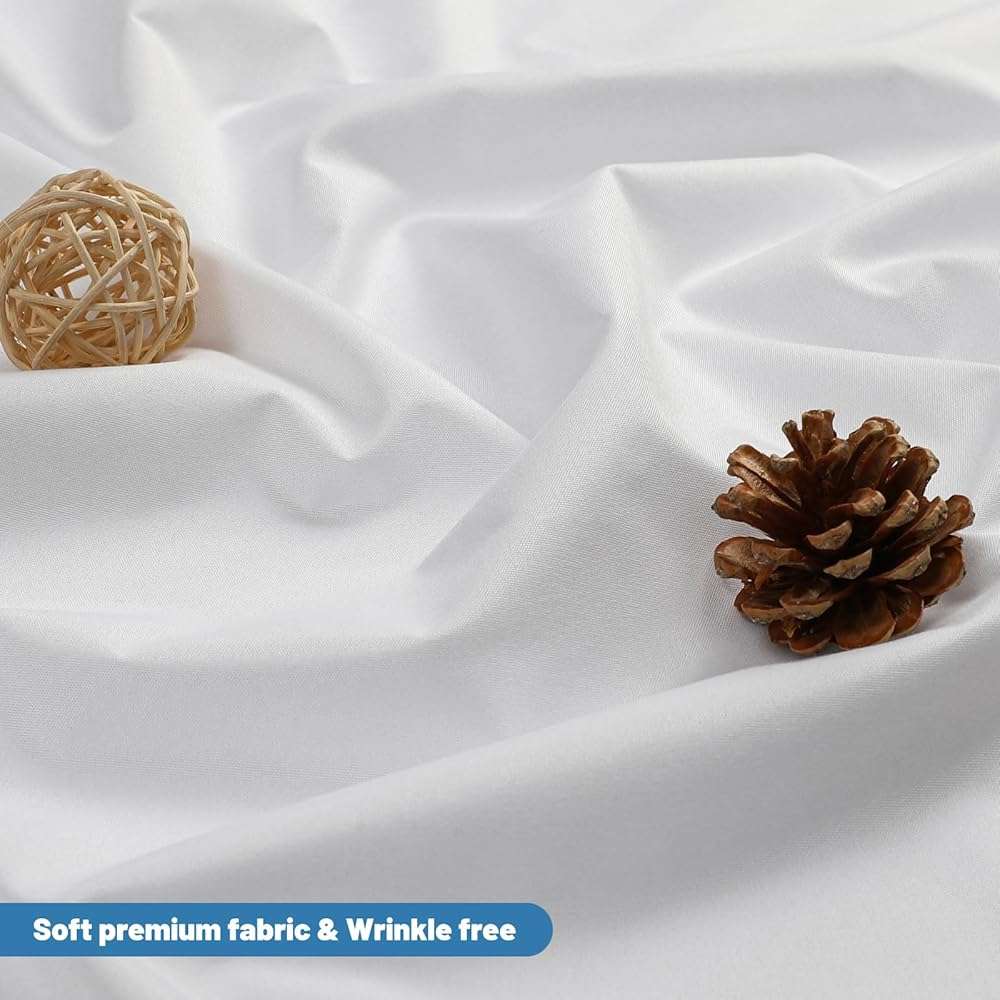 THAIGEE 1 Pack Water-Repellent Fabric Shower Curtain Liner - Hotel Quality Machine Washable, 3 Heavy-Duty Magnets with Rustproof Grommets & Weighted Hem, Standard Size 72x72in White - Image 7