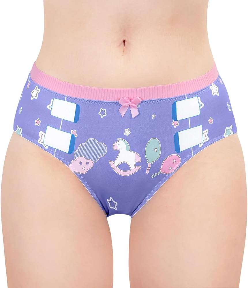Littleforbig Women's Ladies Soft Silky Underwear Comfortable Hipster Briefs Babydoll Little Fantasy 'Oopsie' Potty Pants - Image 1