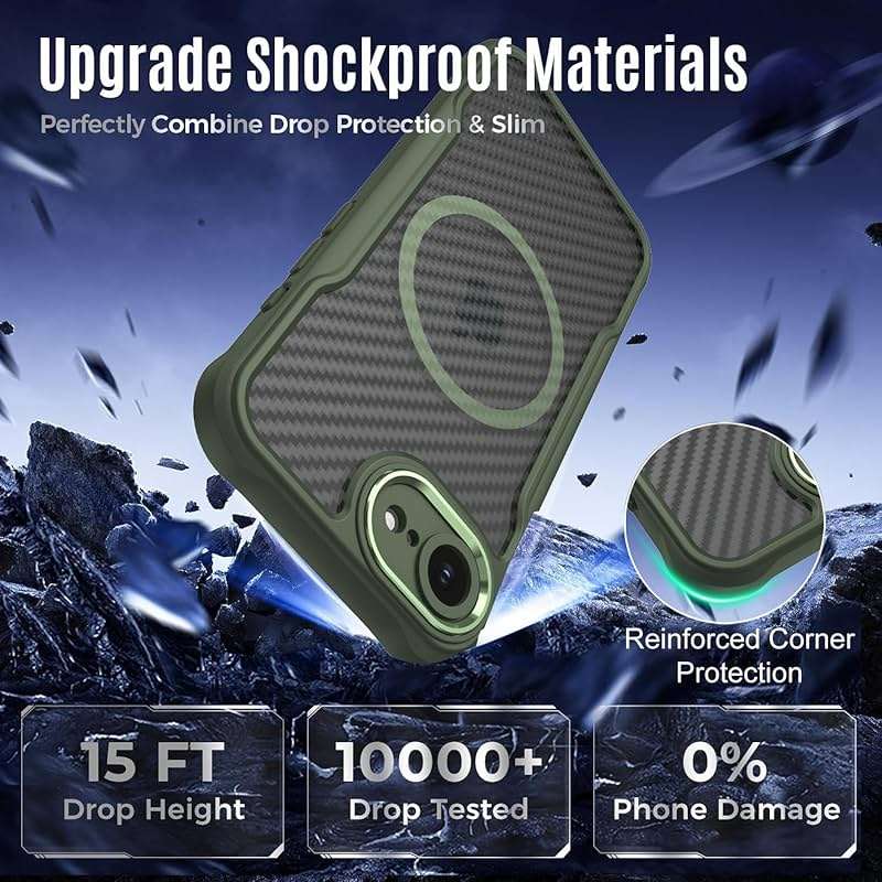 Dahkoiz for iPhone 16E Case, iPhone 17E Case, Compatible with MagSafe, Full Camera Protection, Slim & Rugged Shockproof Magnetic Phone Cover with Privacy Screen Protector, Green - Image 7