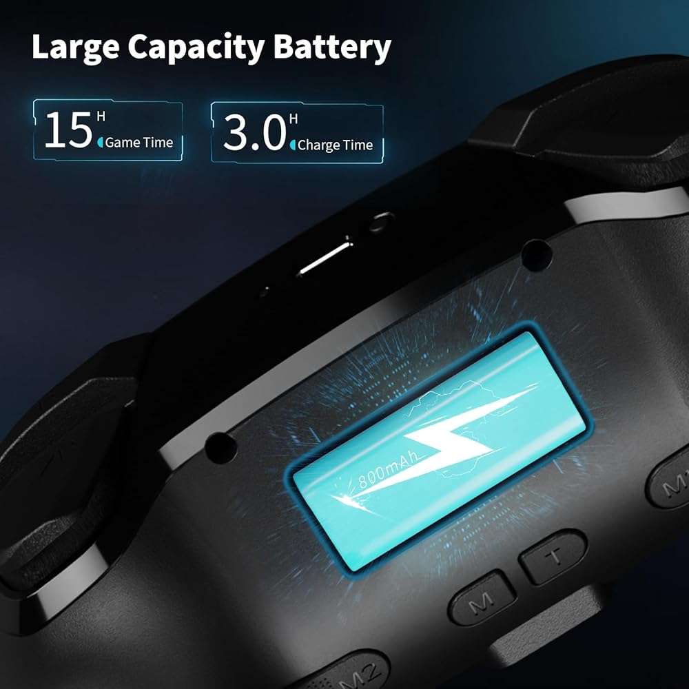 AceGamer 2 Pack Wireless Controller for Nintendo Switch/Lite/OLED, Hall Effect Joystick for Switch 2 Pro Controller with Wake-Up/Turbo/Dual Vibration/Programmable (Red+Blue) - Image 6