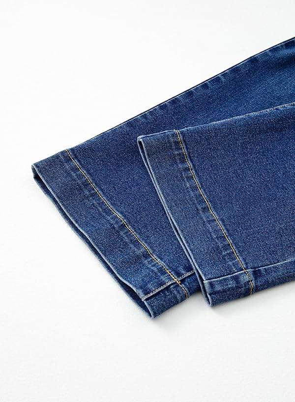 Sidefeel Women's Wide Leg Jeans High Waisted Stretchy Tummy Control Straight Leg Denim Pants - Image 7