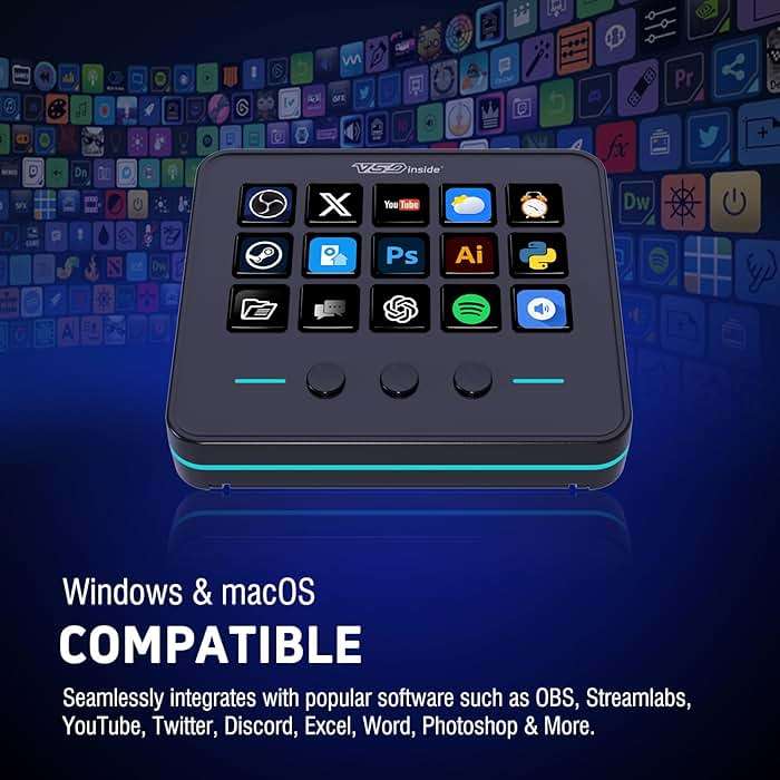 VSDINSIDE Macro Keypad, Stream Controller Deck Gaming Streaming Shortcut Keyboard, 18 Programmable Keys Customizable Visual AI Pad USB Soundboard for OBS, YouTube, Desk Office Setup, Laptop, PC, Mac - Image 7