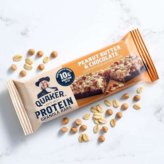 Quaker Protein Granola Bars, 2 Flavor Variety Pack, 10g Protein, 1.41 oz Bars, 20ct - Image 5