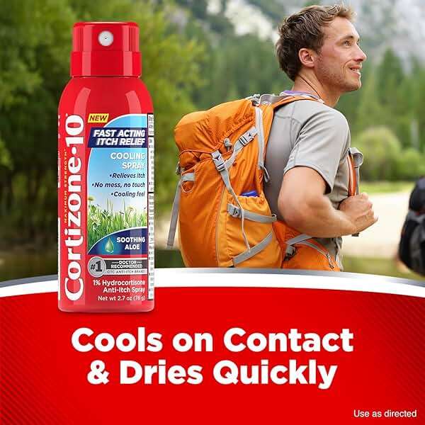 Cortizone-10 Maximum Strength Soothing Aloe Itch Relief Cooling Spray, 1% Hydrocortisone, Fast-Acting, Anti-Itch Spray for Bug Bites, Rash, Eczema, Psoriasis, Poison Ivy, Oak, Sumac, 2.7 oz 3-Pack - Image 3
