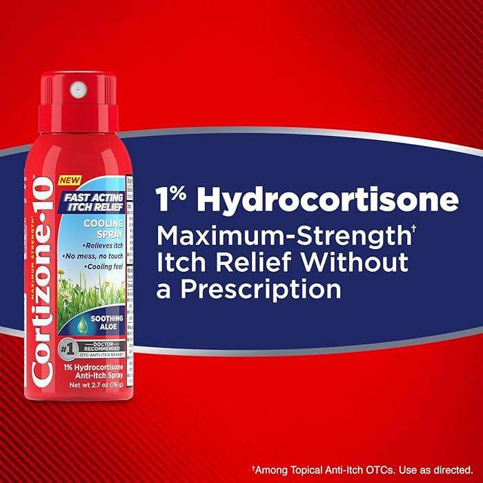 Cortizone-10 Maximum Strength Soothing Aloe Itch Relief Cooling Spray, 1% Hydrocortisone, Fast-Acting, Anti-Itch Spray for Bug Bites, Rash, Eczema, Psoriasis, Poison Ivy, Oak, Sumac, 2.7 oz 3-Pack - Image 4