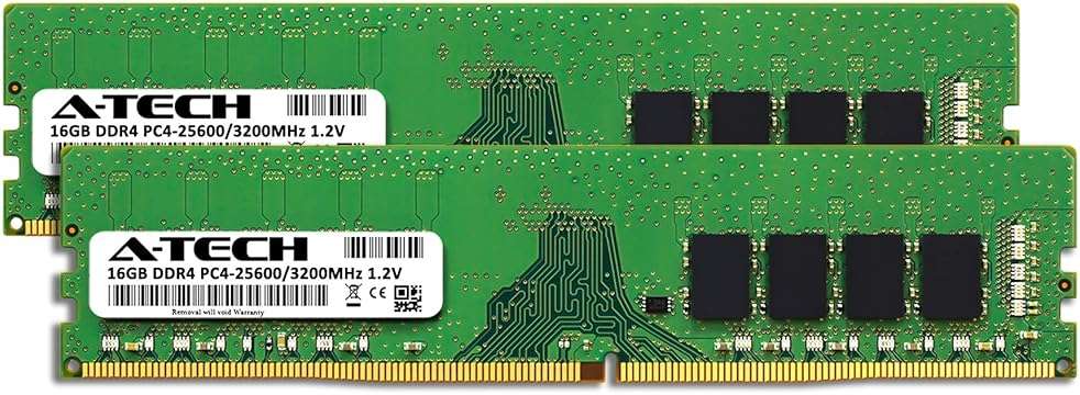 A-Tech 32GB Kit (2x16GB) RAM for Dell Alienware Aurora R10, Aurora R12, Aurora R14 Gaming Desktop | DDR4 3200MHz PC4-25600 DIMM 1.2V 288-Pin Non-ECC UDIMM Memory Upgrade - Image 3