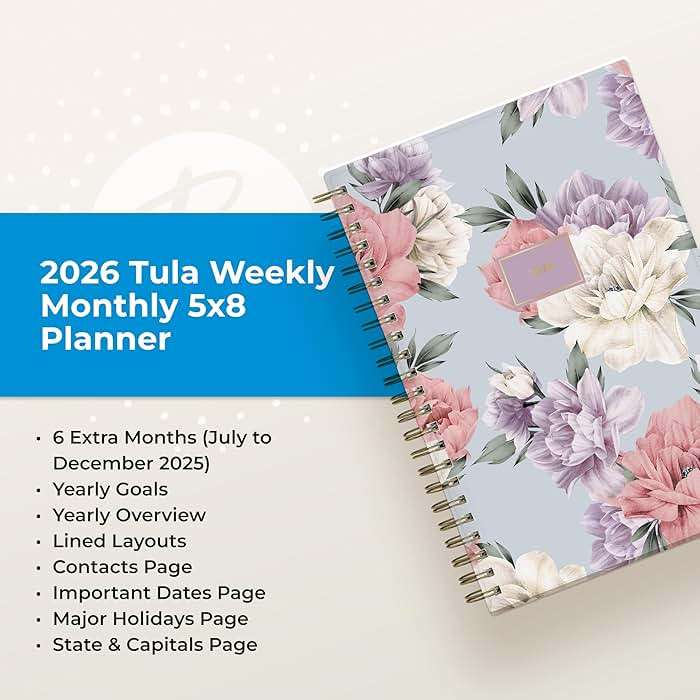 Blue Sky 2026 Weekly and Monthly Planner Calendar, January 2026 - December 2026, 5" x 8", Flexible Cover, Laminated Tabs, Durable Twin Wire Binding, Tula - Image 9