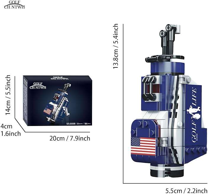 Golf Bag Toy Building Set Compatible with Lego Golf - Golf Party Decor, Desk Decor, Gag Golf Gift - Image 3