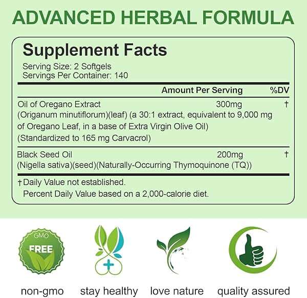 BEWORD Oil of Oregano with Black Seed Oil, 280 Softgels, 9000mg Per Serving – 2-in-1 Oregano Supplement for Immune Health with High Carvacrol & Thymoquinone | Plant-Based, Non-GMO - Image 7
