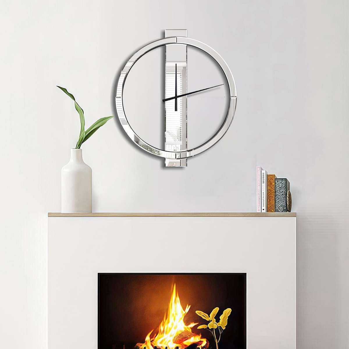 Jesmaikor Decorative Wall Clocks, 24 Inch Modern Large Mirror Clock, Battery-Operated, Completely Silent, for Living Room,Bedroom and Kitchen Decor - Image 5