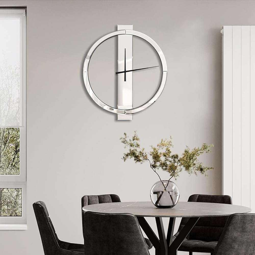 Jesmaikor Decorative Wall Clocks, 24 Inch Modern Large Mirror Clock, Battery-Operated, Completely Silent, for Living Room,Bedroom and Kitchen Decor - Image 7