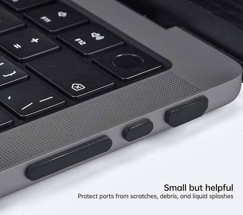 CaseBuy MacBook Pro Accessories, 14 Pack Dust Plug Covers for 2026-2021 MacBook Pro 14/16 inch M5 M4 M3 M2 M1 Pro/Max, Dust Plug for HDMI, Thunderbolt, SDXC, Magsafe, Headphone & 2PCS Webcam Cover - Image 4