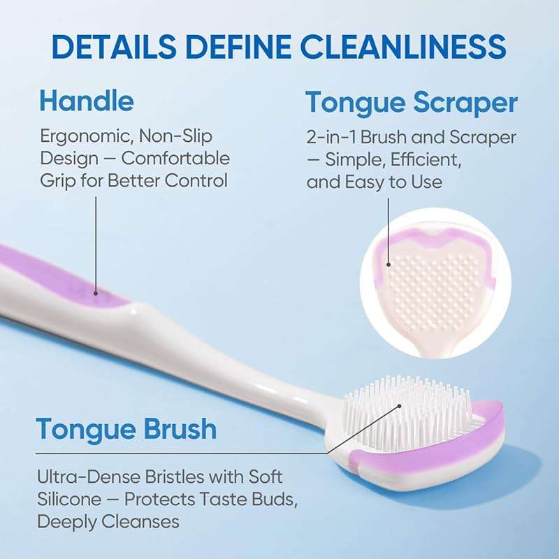 BodyAccel Tongue Cleaner Gel with Tongue Brush – Fresh Breath Oral Care Kit – Tongue Scraper Gel Set for Bad Breath Removal, Maintain Oral Health - Image 3