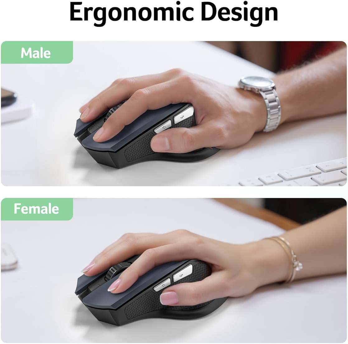 acer Wireless Mouse for Laptop, 2.4GHz Computer Mouse 3 Adjustable DPI Office Cordless USB Mice with USBA Receiver, 6 Buttons, 1600 DPI, Medium to Large Sized Hands Compatible with PC, Laptop, Desktop - Image 7