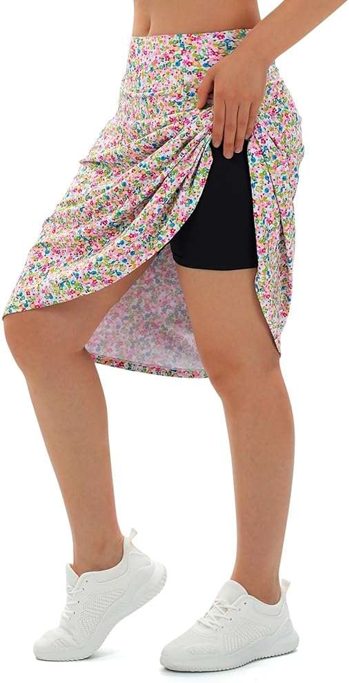 Women's Midi Length Skorts Skirts with 3 Pockets Modest Skirts Women's 24" Knee Length Skort - Image 2