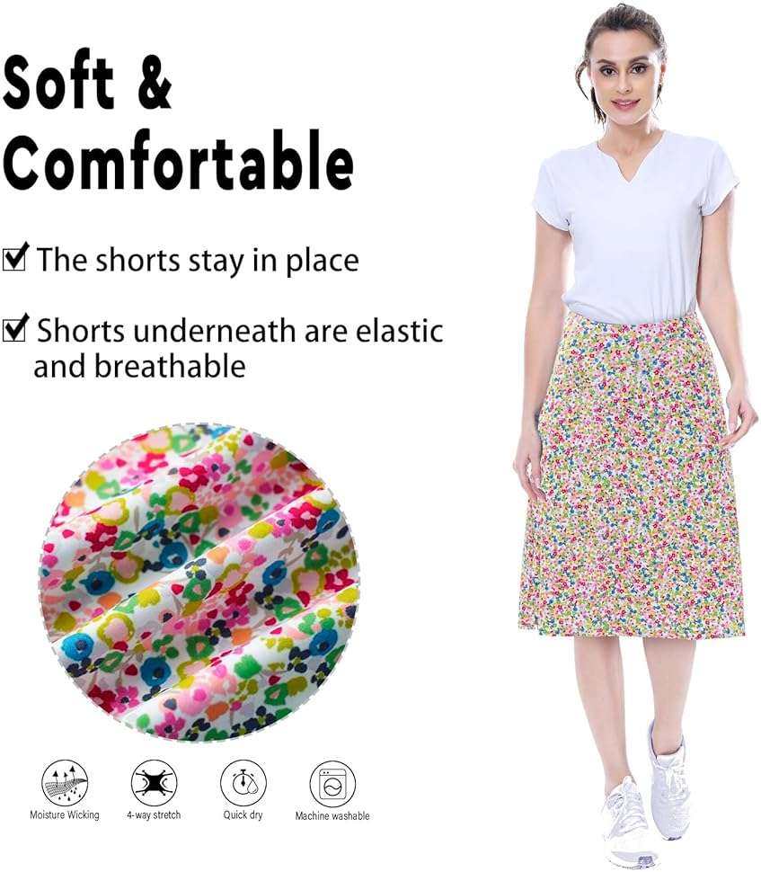 Women's Midi Length Skorts Skirts with 3 Pockets Modest Skirts Women's 24" Knee Length Skort - Image 5
