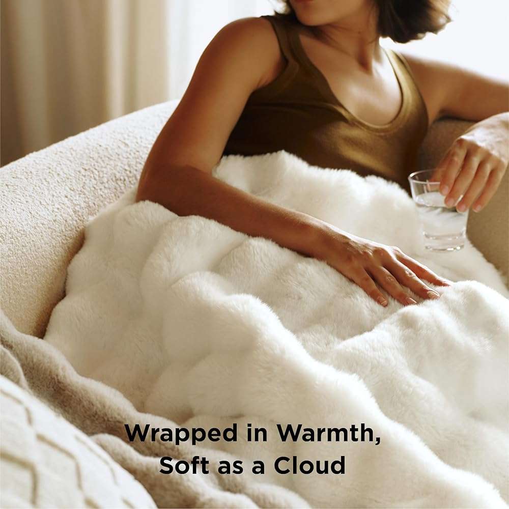 Bedsure GentleSoft Fluffy Faux Fur Throw Blanket for Couch, Soft Fuzzy Fleece Blankets & Throws, Cream Bed Decor Cozy Gifts for Women Teen Girls, Minky Thick Warm Plush Gifts for Birthday, Anniversary - Image 3