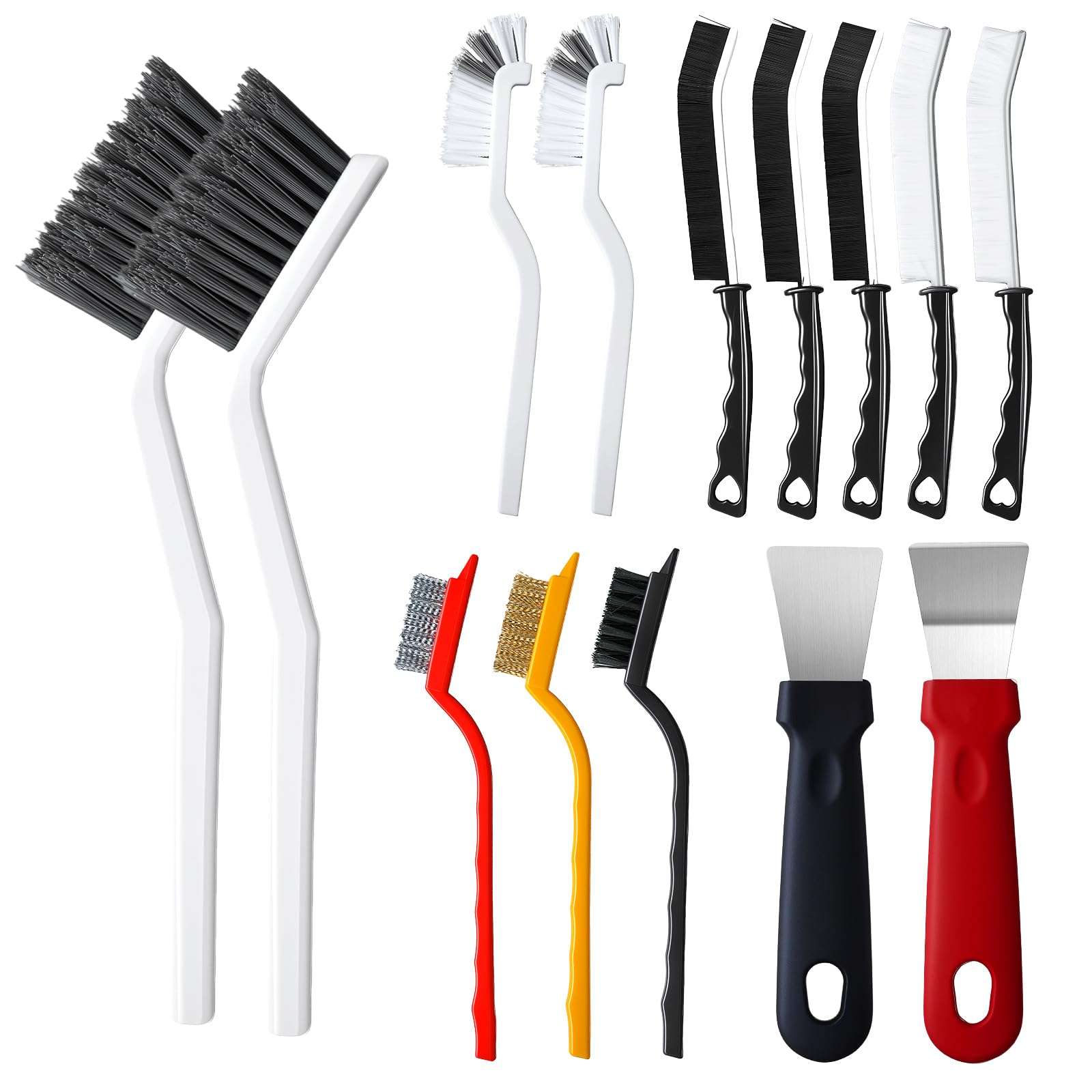 14Pcs Crevice Cleaning Brush Set, V Shape Grout Cleaner Brush for Deep Cleaning Gap, Hard Bristle Scrub Brushes Tools, Cleaning Supplies for Household Use, Bathroom, Kitchen, Toilet, Window - Image 1