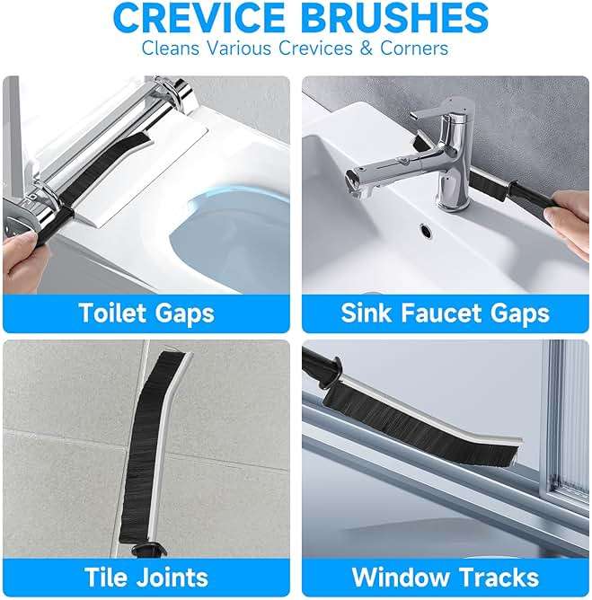 14Pcs Crevice Cleaning Brush Set, V Shape Grout Cleaner Brush for Deep Cleaning Gap, Hard Bristle Scrub Brushes Tools, Cleaning Supplies for Household Use, Bathroom, Kitchen, Toilet, Window - Image 4