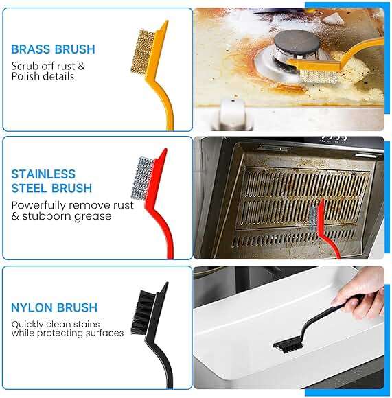 14Pcs Crevice Cleaning Brush Set, V Shape Grout Cleaner Brush for Deep Cleaning Gap, Hard Bristle Scrub Brushes Tools, Cleaning Supplies for Household Use, Bathroom, Kitchen, Toilet, Window - Image 6