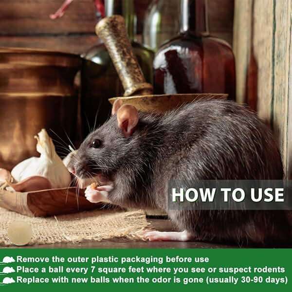 Mouse Rodent Repellent,10 Pack Peppermint Oil Mouse Repellent Balls for Rats Mice Deterrent, Natural Mouse Traps for Indoor Outdoor Use, Keep Rodents Away from Garden and Home, Family & Pet Safe - Image 3