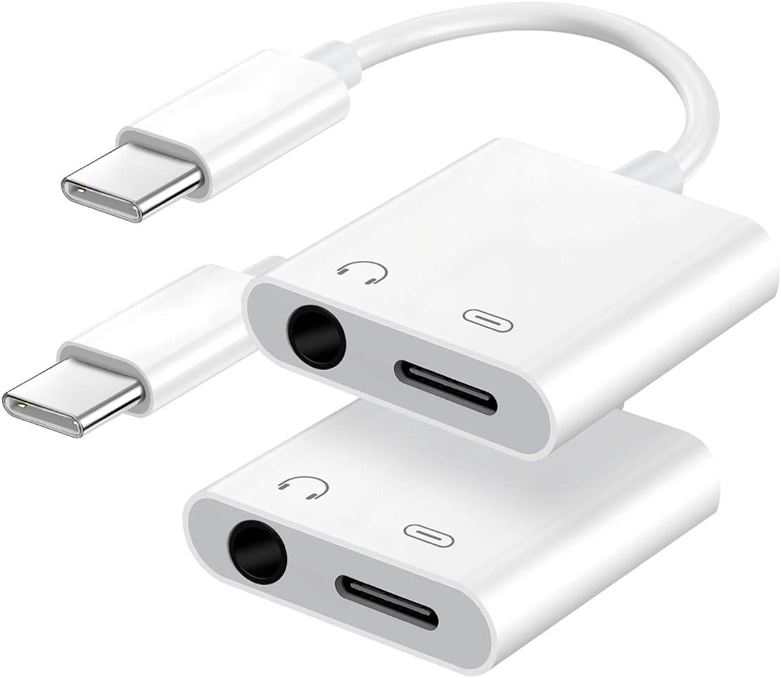 Seulliya USB C to 3.5mm Headphone Jack and Charger Adapter, 2-in-1 Audio & Fast Charging Splitter for Apple iPhone 17/16/15/Pro/Pro Max, iPad, Samsung, Pixel, and More 2Pack - Image 1