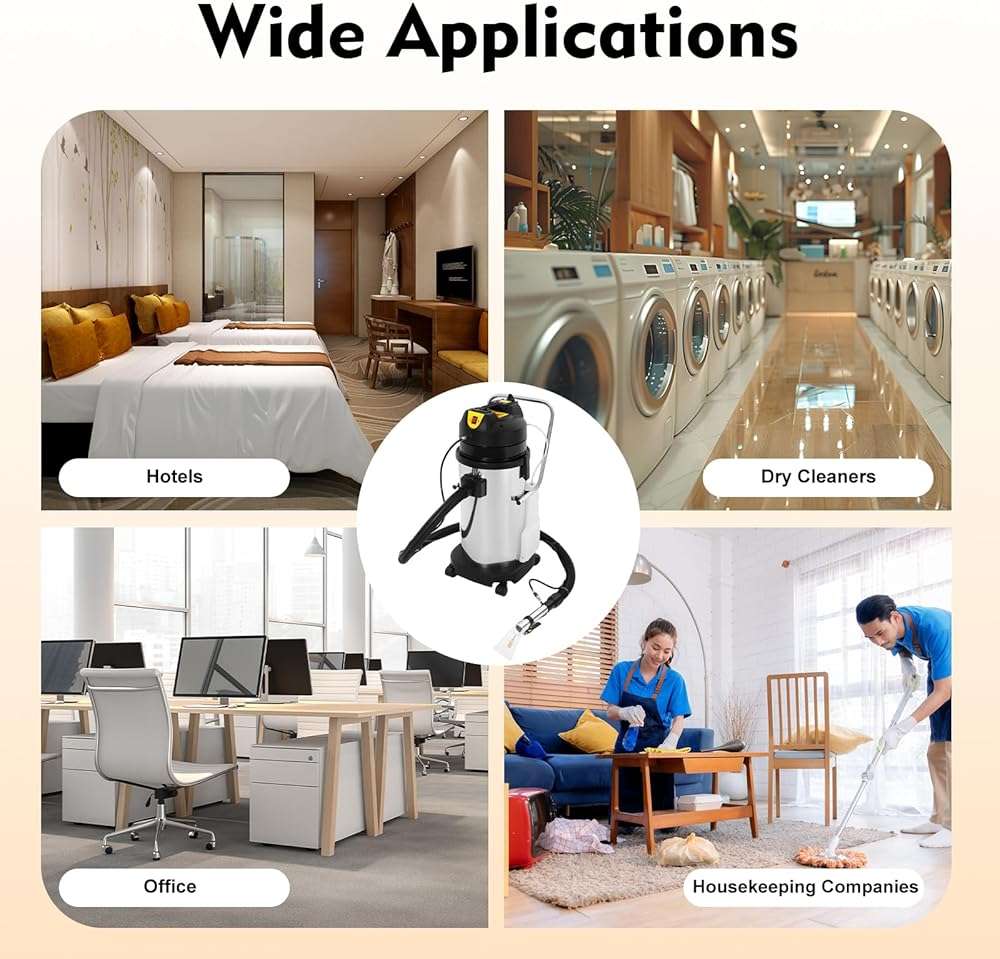 AKSDSGA 40L/11Gal Commercial Carpet Cleaning Machine, 1000W 110V Professional Commercial 3 in 1 Carpet Spraying Floor Brush Cleaner Extractor Vacuum Washing Machine Portable Carpet Cleaner Wet Dry - Image 7