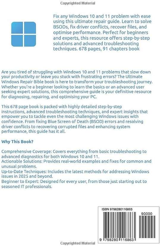 The Ultimate Windows Repair & Diagnostics Bible Book – Fix Any Windows 10 & 11 Problem With Expert Precision & Ease: This resource offers step-by-step ... WordPress, Hosting And Windows Repair) - Image 2