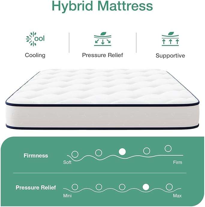 Novilla 6 Inch Twin Mattress,Bonnell Spring Hybrid Mattresses for Spine Support & Cooling Comfort - Twin Bed Mattress,Adaptive Foam Layer with Medium Firm- CertiPUR-US Certified for Youth/Guest Rooms - Image 6