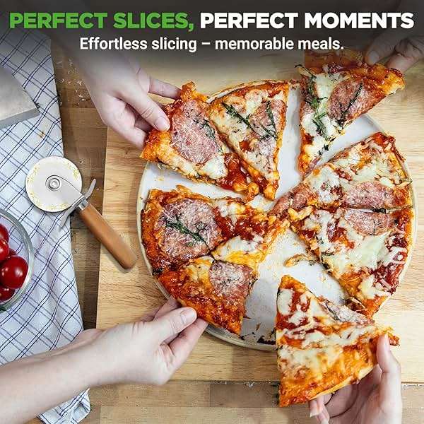 NutriChef Stainless Steel Pizza Cutter Wheel | Durable & Sharp Pizza Slicer with Built-in Finger Guard | Non-Slip Ergonomic Handle & Dishwasher Safe | Heavy Duty Rust Resistant 7” Pizza Wheel - Image 7
