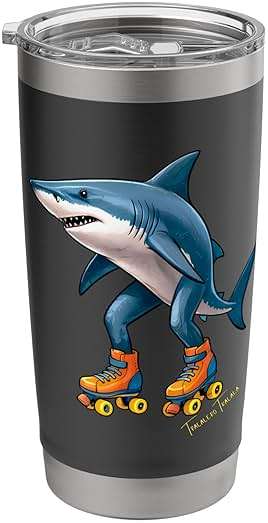 Tralalero Tralala Tee Brain Red Funny Shark Meme Stainless Steel Insulated Tumbler - Image 1