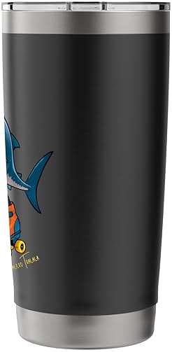 Tralalero Tralala Tee Brain Red Funny Shark Meme Stainless Steel Insulated Tumbler - Image 3