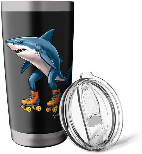 Tralalero Tralala Tee Brain Red Funny Shark Meme Stainless Steel Insulated Tumbler - Image 6