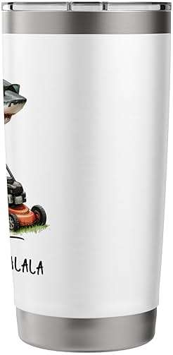 Tralalero Tralala Brain Red Funny Shark Meme Stainless Steel Insulated Tumbler - Image 3
