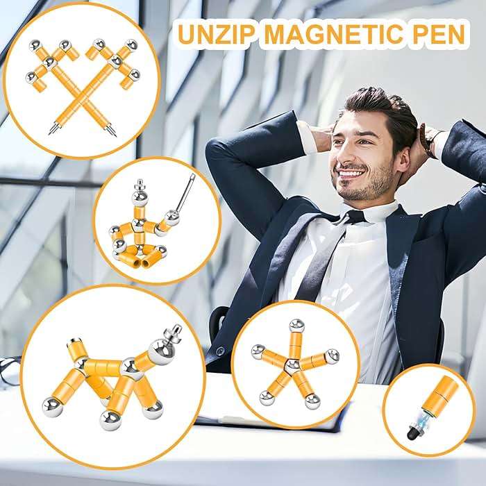 Graduation Gift Magnetic Fidget Pen: Creative Thinking Writing Tool for Teens College Students, Stress Reliever Desk Toy for Focus & ADHD, Modular Geometry Building Pen, Cool Birthday Gift for Him Her - Image 3