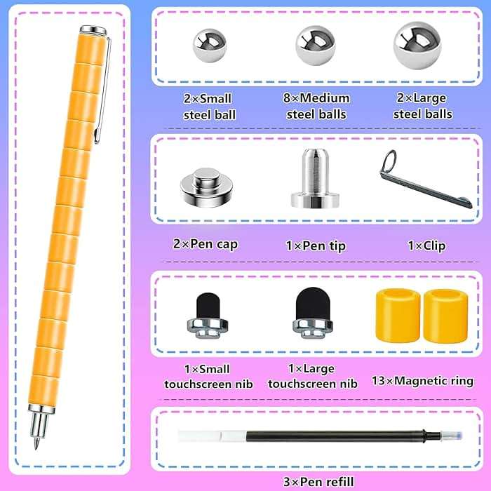 Graduation Gift Magnetic Fidget Pen: Creative Thinking Writing Tool for Teens College Students, Stress Reliever Desk Toy for Focus & ADHD, Modular Geometry Building Pen, Cool Birthday Gift for Him Her - Image 5