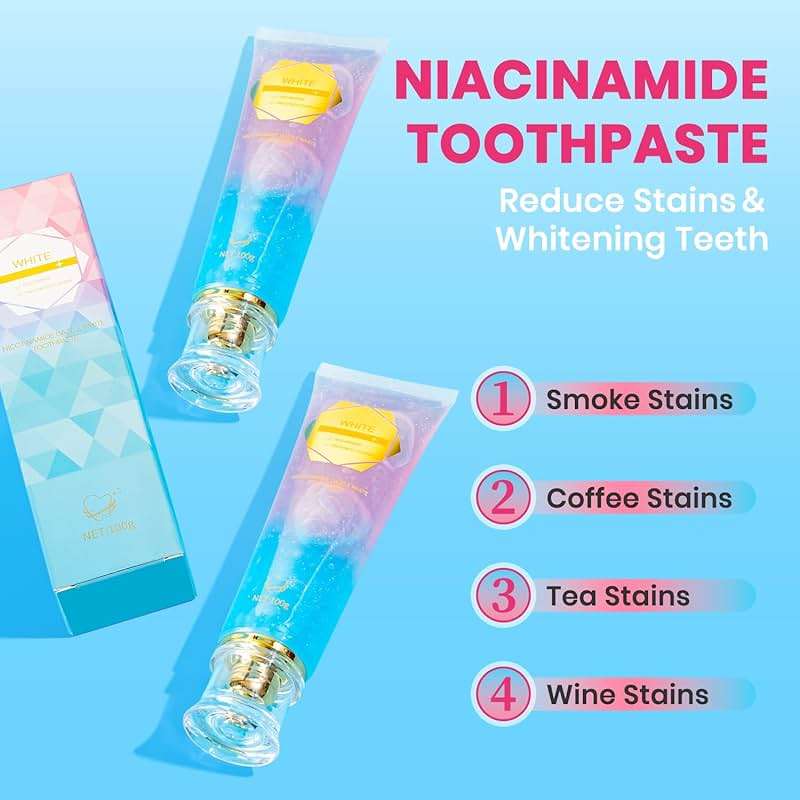 2Pcs Niacinamide Whitening Toothpaste Radiant Whitening Toothpaste, Niacinamide Intensive White Toothpastes, Nicotinamide White Toothpastes, Deep Cleaning Care - Image 3